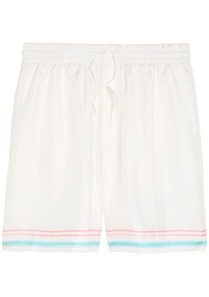 Casablanca Dance Joy Printed Silk Shorts - White - L