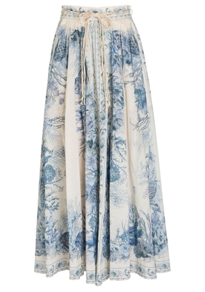 Zimmermann Wanderlust Printed Cotton Maxi Skirt - Blue - 1 (UK 10 / S)