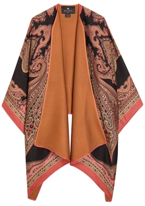 Etro Patterned-jacquard Wool-blend Cape - No Colour - One Size