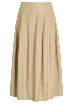 Heirlome Estafenia Silk Tussah Midi Skirt - Natural - 6 (UK10 / S)