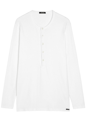 Tom Ford Henley Stretch-cotton top - White - L