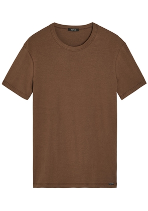 Tom Ford Crew-neck Stretch-cotton T-shirt - Brown - L