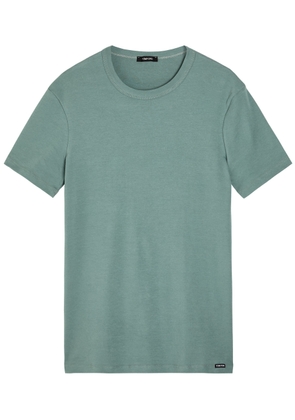 Tom Ford Crew-neck Stretch-cotton T-shirt - Teal - XL