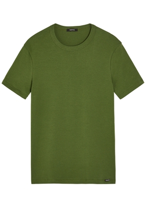 Tom Ford Crew-neck Stretch-cotton T-shirt - Green - XL