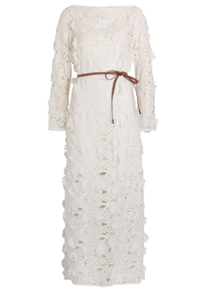 Zimmermann Patience Floral-embroidered Cotton Maxi Dress - Ivory - 3 (UK 14 / L)