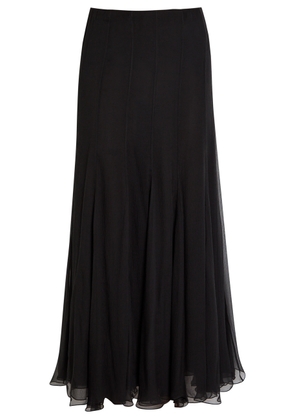 Chloe Textured Silk-chiffon Maxi Skirt - Black - 38 (UK10 / S)