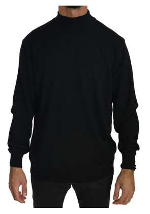 MILA SCHÖN Black Turtle Neck Pullover Top Virgin Wool Sweater - XL