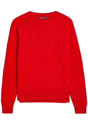 Begg X CO Maytime Cable-knit Cashmere and Cotton-blend Jumper - Red - L