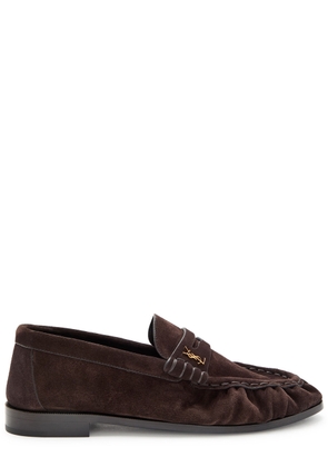 Saint Laurent Le Loafer 15 Suede Loafers - Brown - 36 (IT36 / UK3)