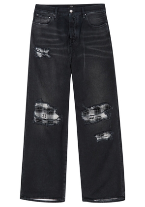 Amiri Funnel Repair Distressed Relaxed-leg Jeans - Black - 30 (W30 / S)