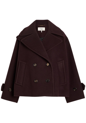Chloe Double-breasted Wool-blend Jacket - Dark Purple - 42 (UK14 / L)