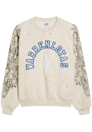 Warren Lotas Distressed Applique Logo Cotton-blend Sweatshirt - Off White - M