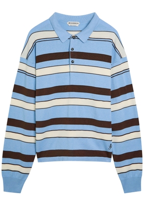 JW Anderson Striped Knit Polo Shirt - Blue - L