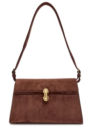 Savette Symmetry Suede Shoulder bag - Dark Brown - One Size