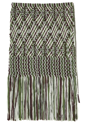 Wales Bonner Java Tassel Macramé Midi Skirt - Green - S (UK8-10 / S)