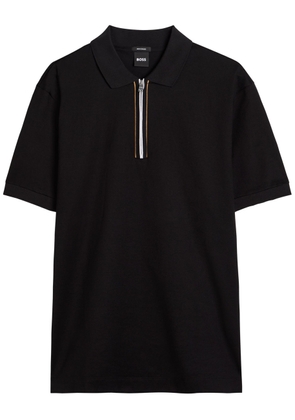 Boss H-paras 65 Half-zip Cotton Polo Shirt - Black - Xxl