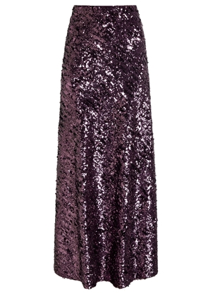 Rabanne Sequin-embellished Chiffon Maxi Skirt - Purple - 36 (UK8 / S)