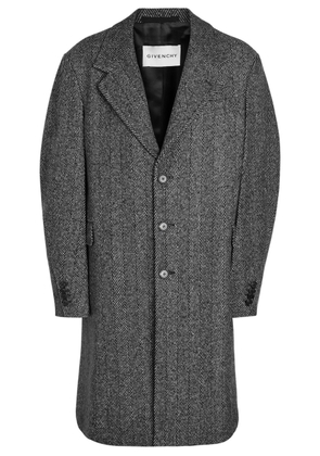 Givenchy Chevron-intarsia Wool-blend Coat - Black - 50 (IT50 / L)