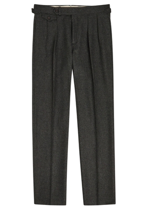 Polo Ralph Lauren Pleated Tapered-leg Wool Trousers - Grey - 34 (W34 / L)