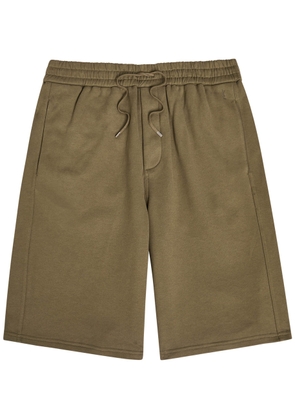 Saint Laurent Logo-embroidered Cotton Shorts - Khaki - S