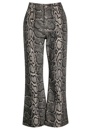 Gabriela Hearst Ezra Python-print Bootcut Jeans - Beige - 26 (W26 / UK8 / S)