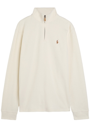 Polo Ralph Lauren Logo-embroidered Half-zip Cotton Jumper - Cream - L
