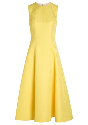 Emilia Wickstead Mara Moiré Midi Dress - Yellow - 8 (UK8 / S)