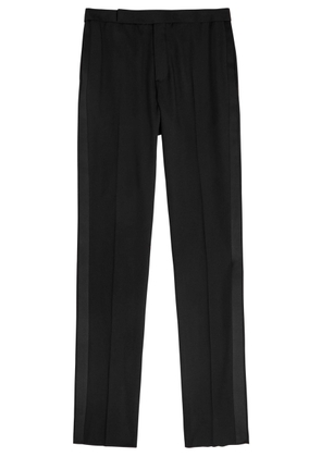 Saint Laurent Satin and Wool Slim-leg Trousers - Black - 48 (W32 / M)
