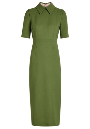 Emilia Wickstead Valetta Wool-crepe Midi Dress - Olive - 6 (UK6 / XS)