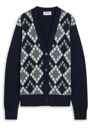 Officine Générale Pattern Wool Cardigan - Navy - XL