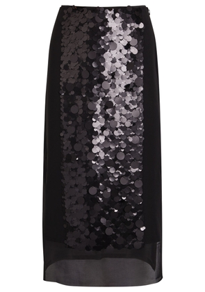 Joseph Cambo Sequin-embellished Voile Midi Skirt - Black - 38 (UK10 / S)