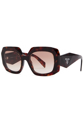 Prada Oversized Sunglasses - Brown Brown - One Size