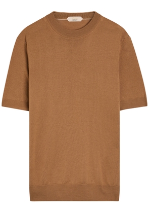 Aurélien Knit Merino Wool T-shirt - Caramel - S
