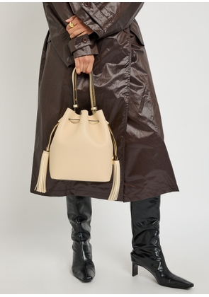 Valentino Garavani Drawstring Tassel-embellished Leather Shoulder bag - Off White - One Size