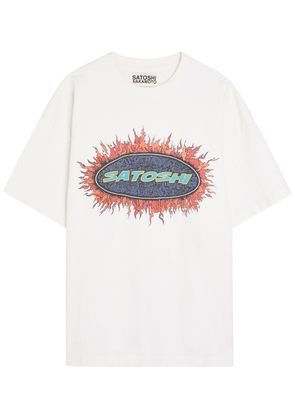 Satoshi Nakamoto Blender Printed Cotton T-shirt - White - L