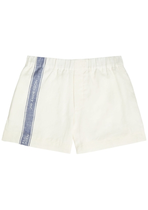 JW Anderson Jersey Striped Jacquard Linen Shorts - Off White - M