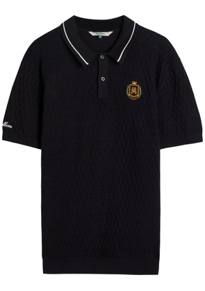 Malbon Crest Checked-knit Cotton Polo Shirt - Black - S