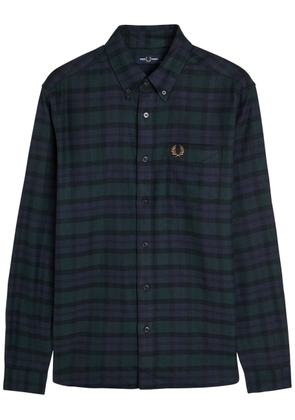 Fred Perry Blackwatch Tartan Flannel Shirt - Navy - M