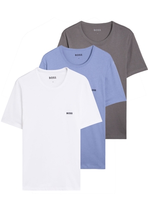 Boss Classic Logo-embroidered Cotton T-shirt set of Three - Multicoloured - S
