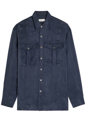 Dries Van Noten Calendos Faded Satin Shirt - Navy - XL