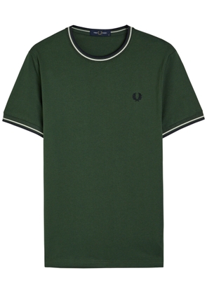 Fred Perry Twin Tipped Logo Cotton T-shirt - Dark Green - L