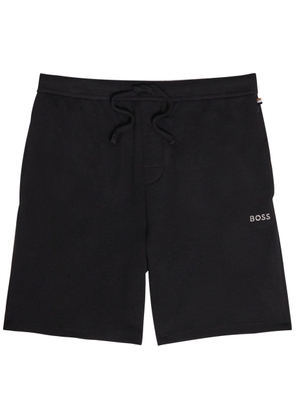 Boss Logo-embroidered Waffle Shorts - Black - M