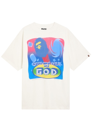 Saint Mxxxxxx Bape God Printed Cotton T-shirt - White - XL