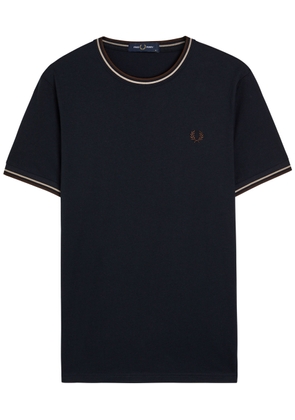 Fred Perry Twin Tipped Logo Cotton T-shirt - Navy - XL