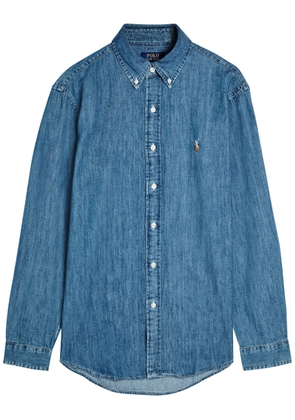 Polo Ralph Lauren Logo-embroidered Denim Shirt - Blue - XL