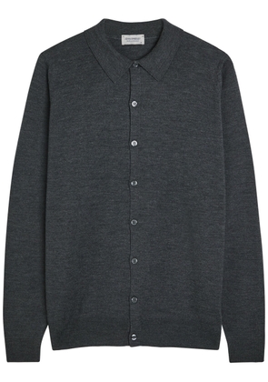 John Smedley Tibor Merino Wool Overshirt - Charcoal - L