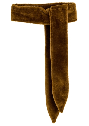 Nour Hammour Shearling Sash Belt - Brown - One Size