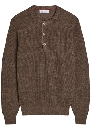 Brunello Cucinelli Ribbed-knit Linen and Cotton-blend Jumper - Light Brown - 52 (IT52 / XL)