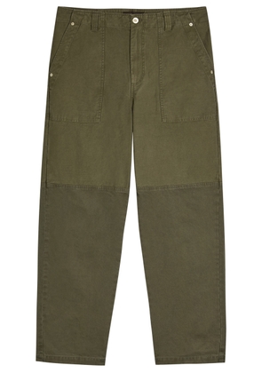 Wales Bonner Brixton Panelled Tapered-leg Trousers - Olive - M