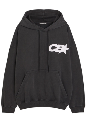 Cole Buxton Star Racing Hooded Printed Cotton Sweatshirt - Black - M